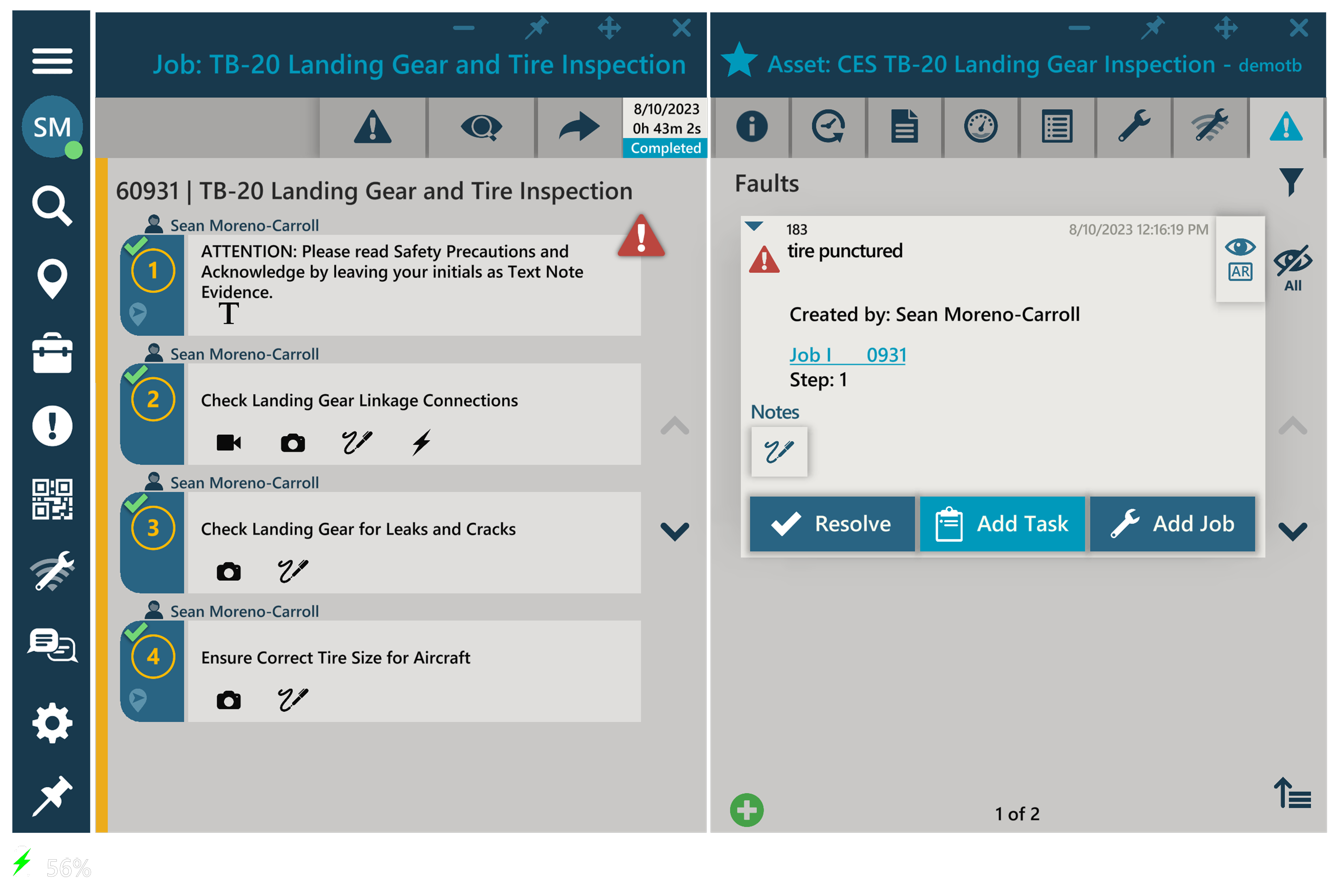 Faults Add Task Asset Detail