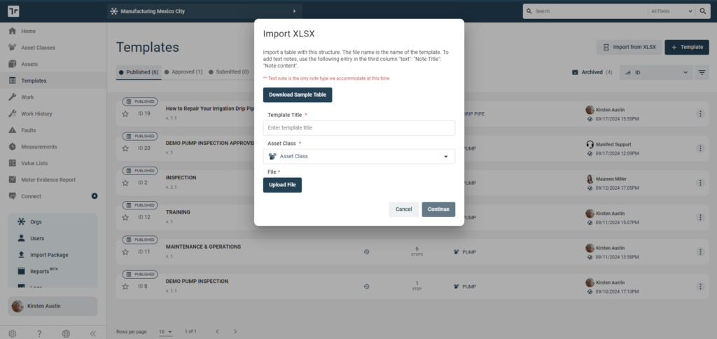 Import Export Popup Modal