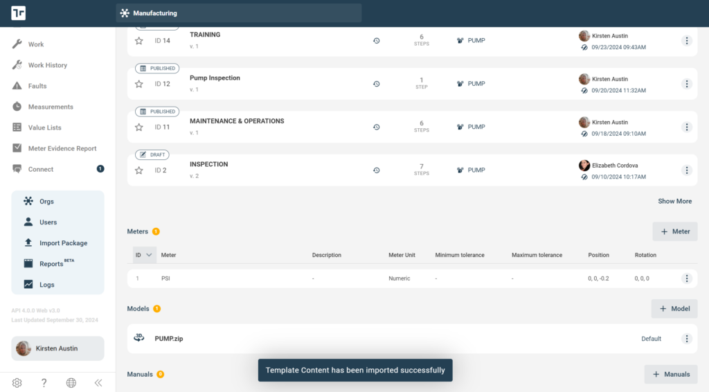 Import Success Banner