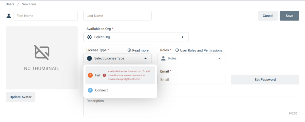 Users License Reached