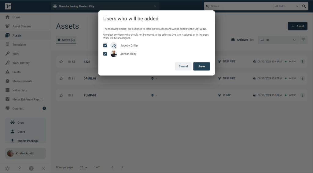 Assets Moving Users To Orgw Asset Move