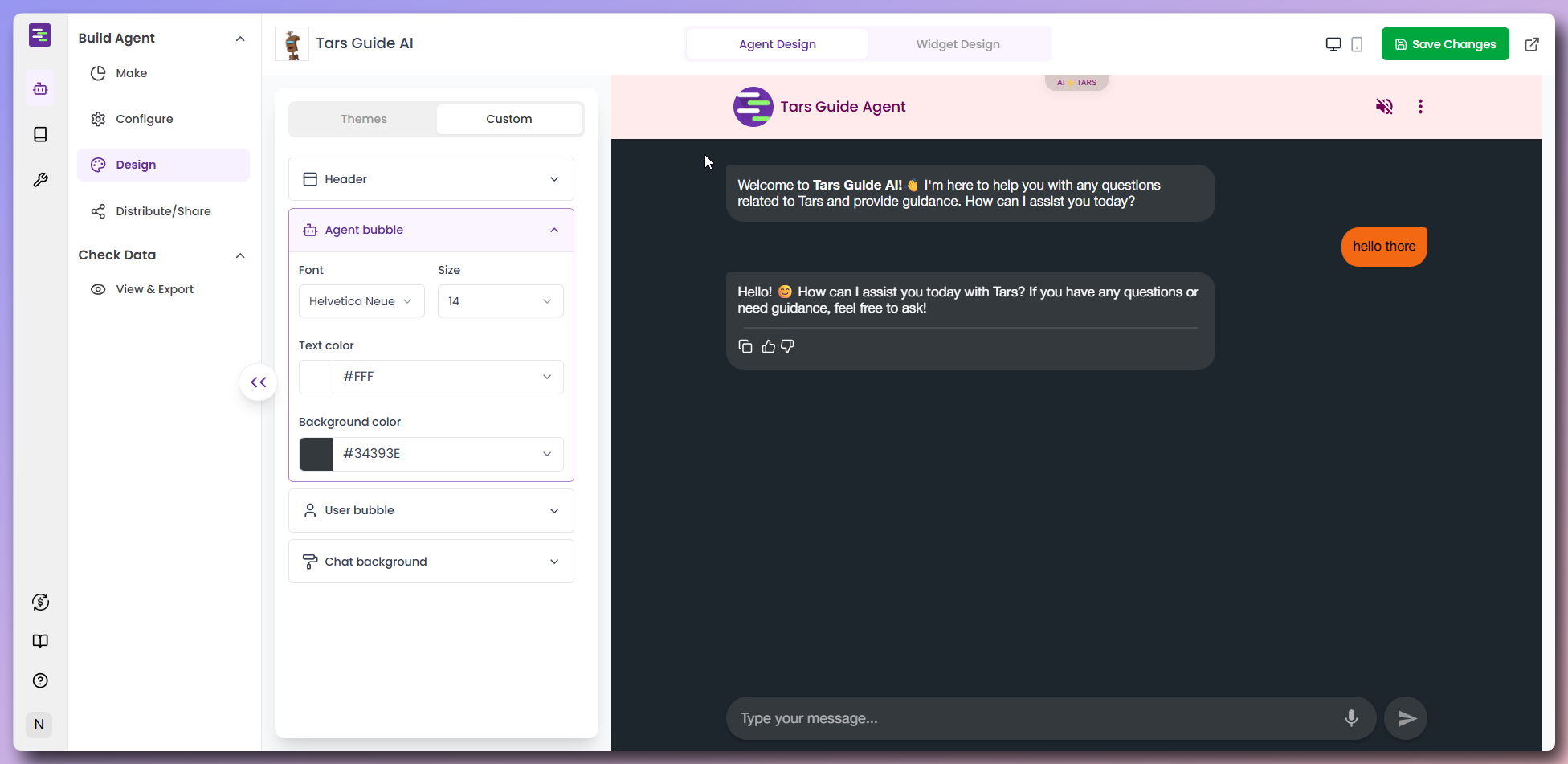 Agent message bubble customization