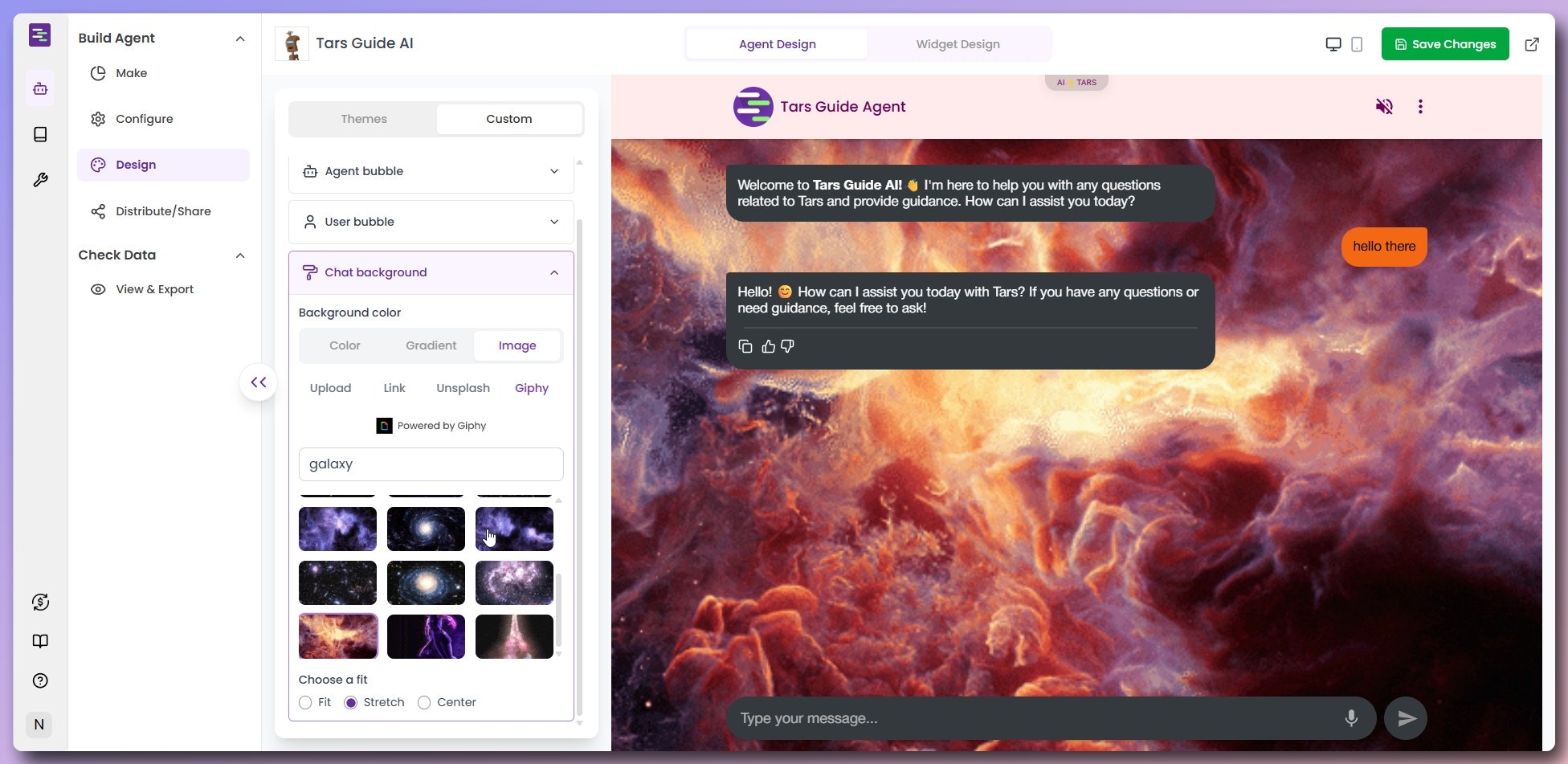 Giphy animated background selection