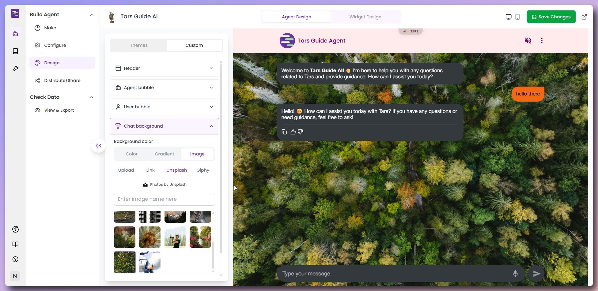 Unsplash background image selection