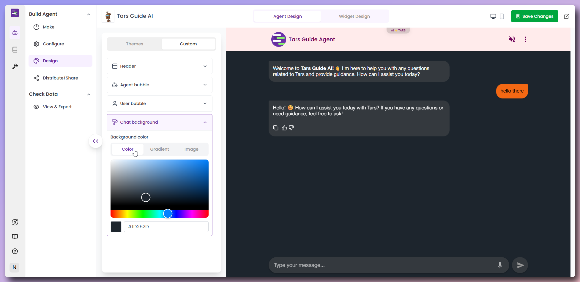 Solid color background options