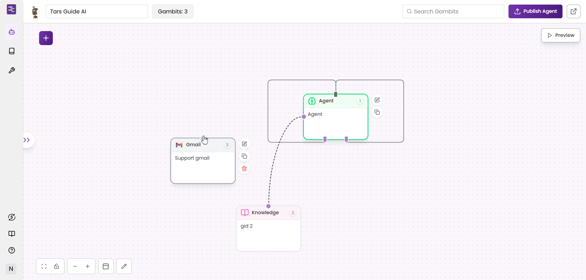 Connecting Gmail tool to Agent gambit
