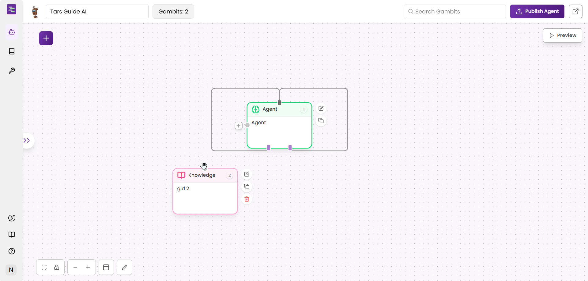 Connecting Knowledge Base to Agent gambit