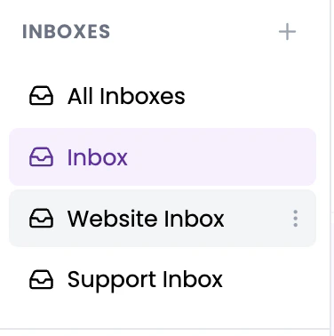 Inboxes section in the left sidebar showing All Inboxes and individual inbox list