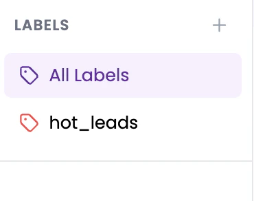 Labels section in the left sidebar showing All Labels and individual label list
