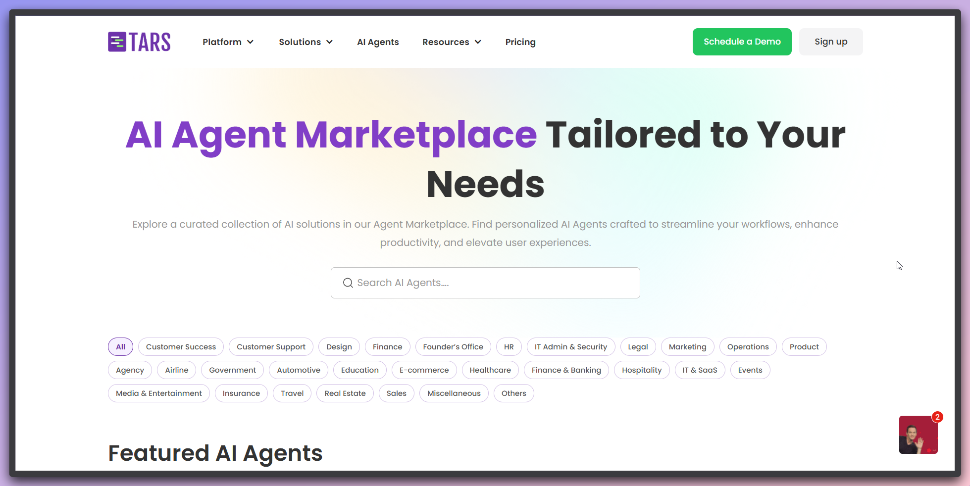 AI Agent Templates option in support dropdown menu