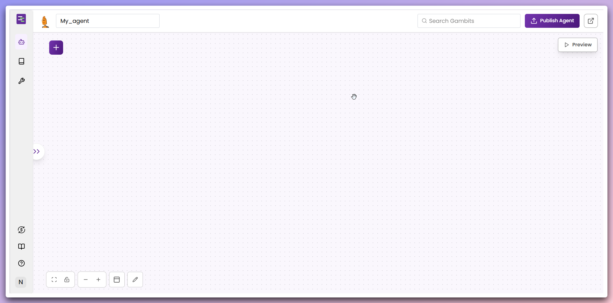 Builder canvas interface showing the visual workflow designer