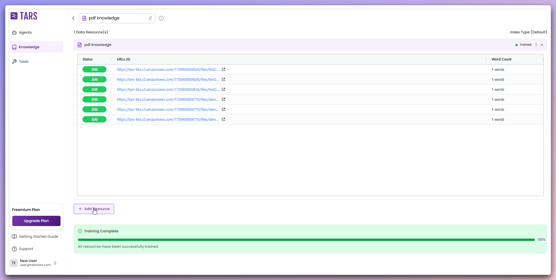 Add more data resources to existing Knowledge Base
