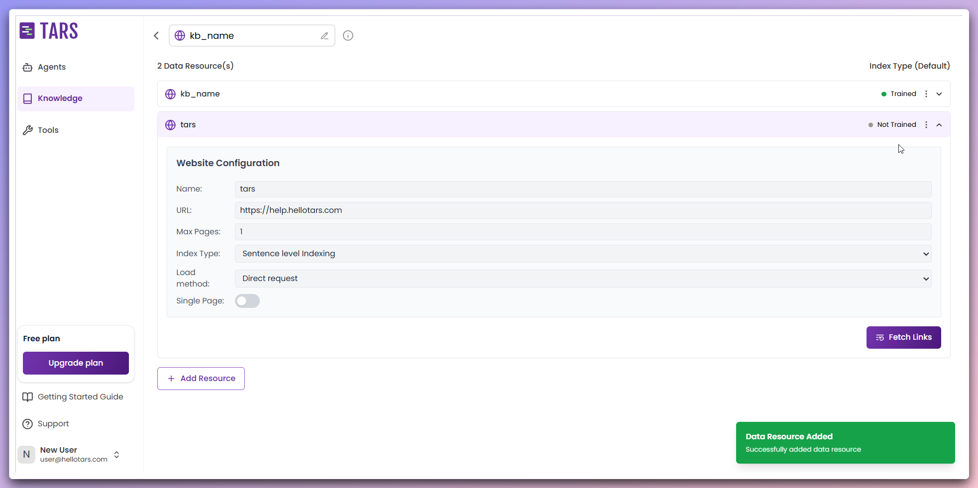 Training process for newly added data sources