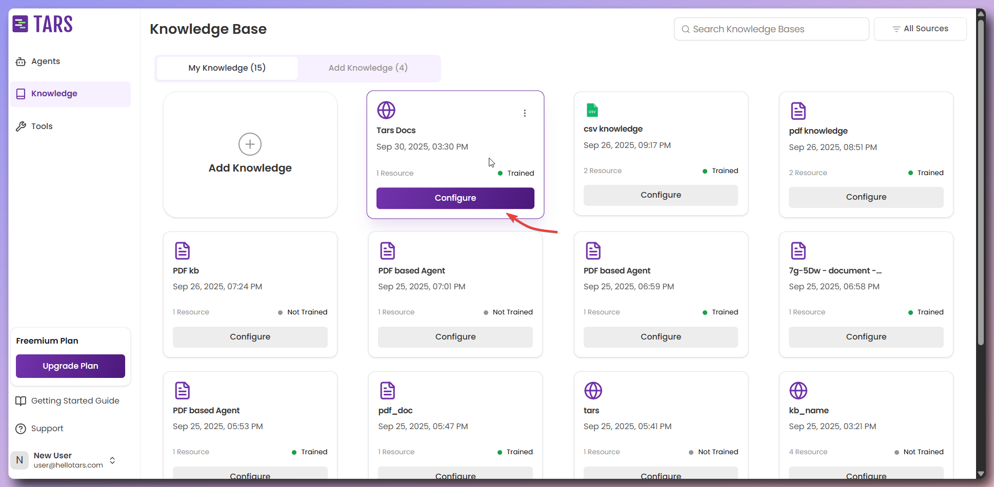 Tars Docs knowledge Base