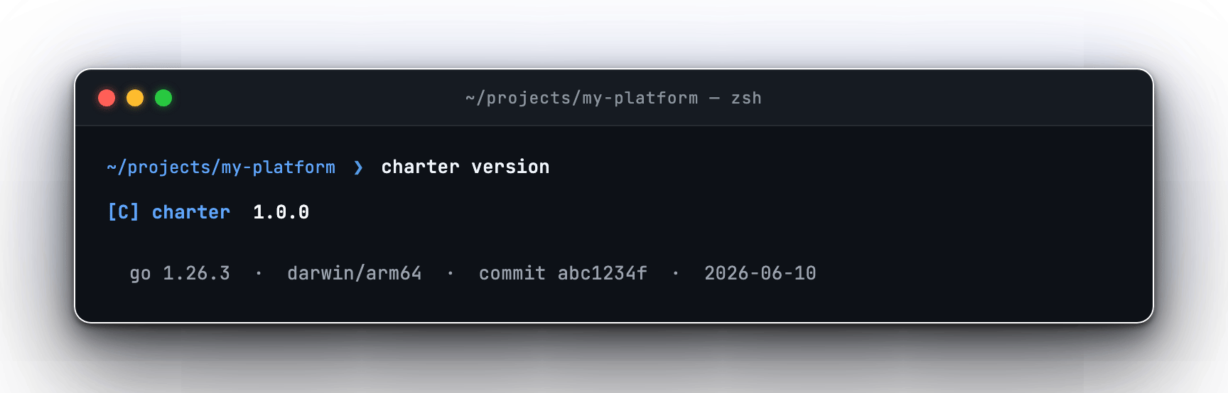charter version output