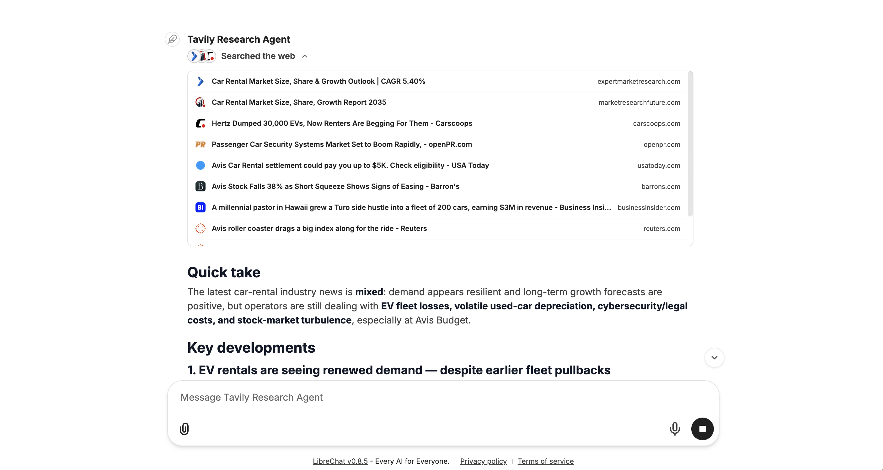 LibreChat - Tavily Docs
