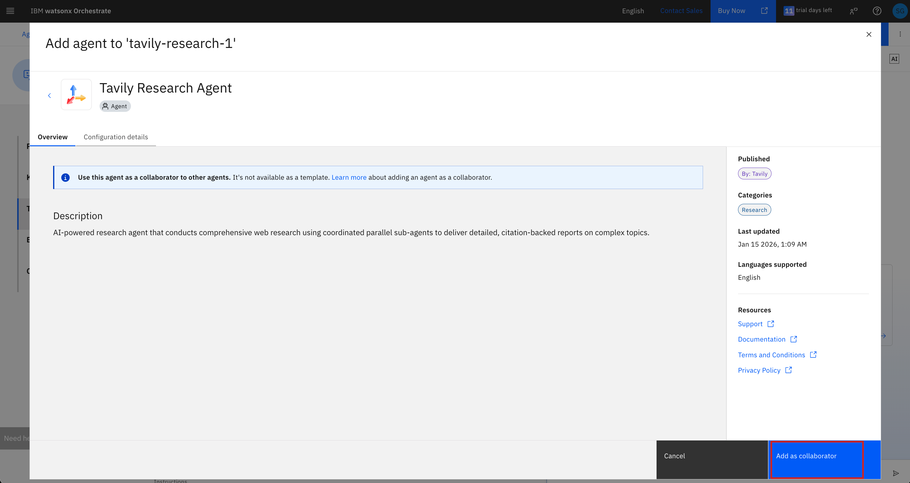 Add Tavily as collaborator