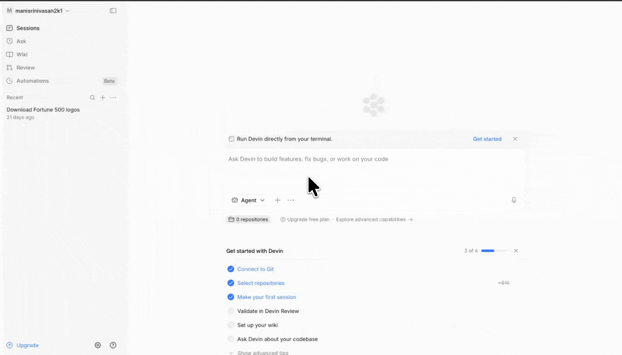 Installing and using Tavily in Devin through the MCP Marketplace