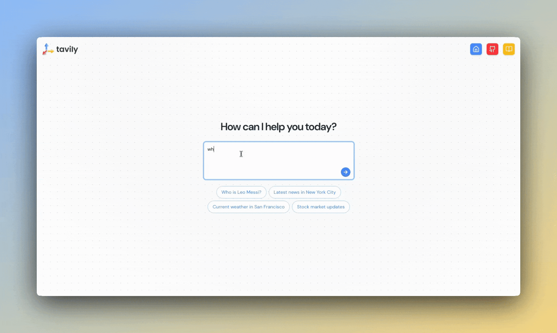 Tavily Chatbot Demo