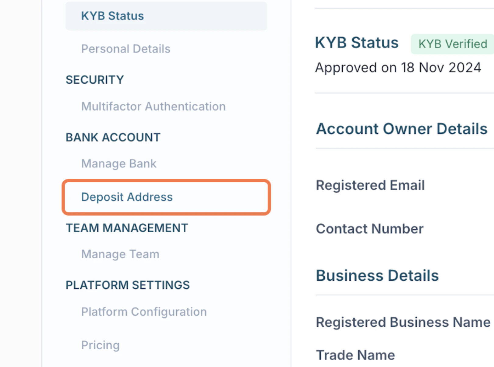 Deposit Address