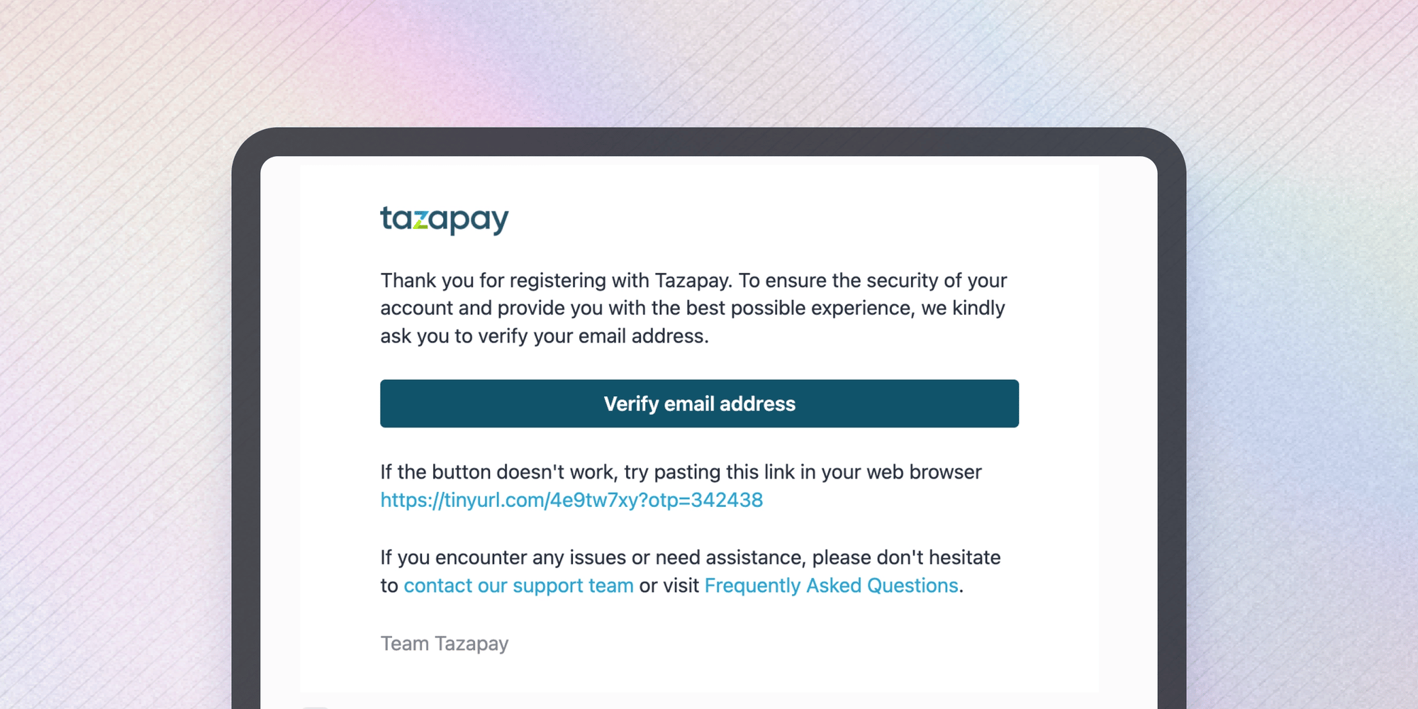 Verify your email address