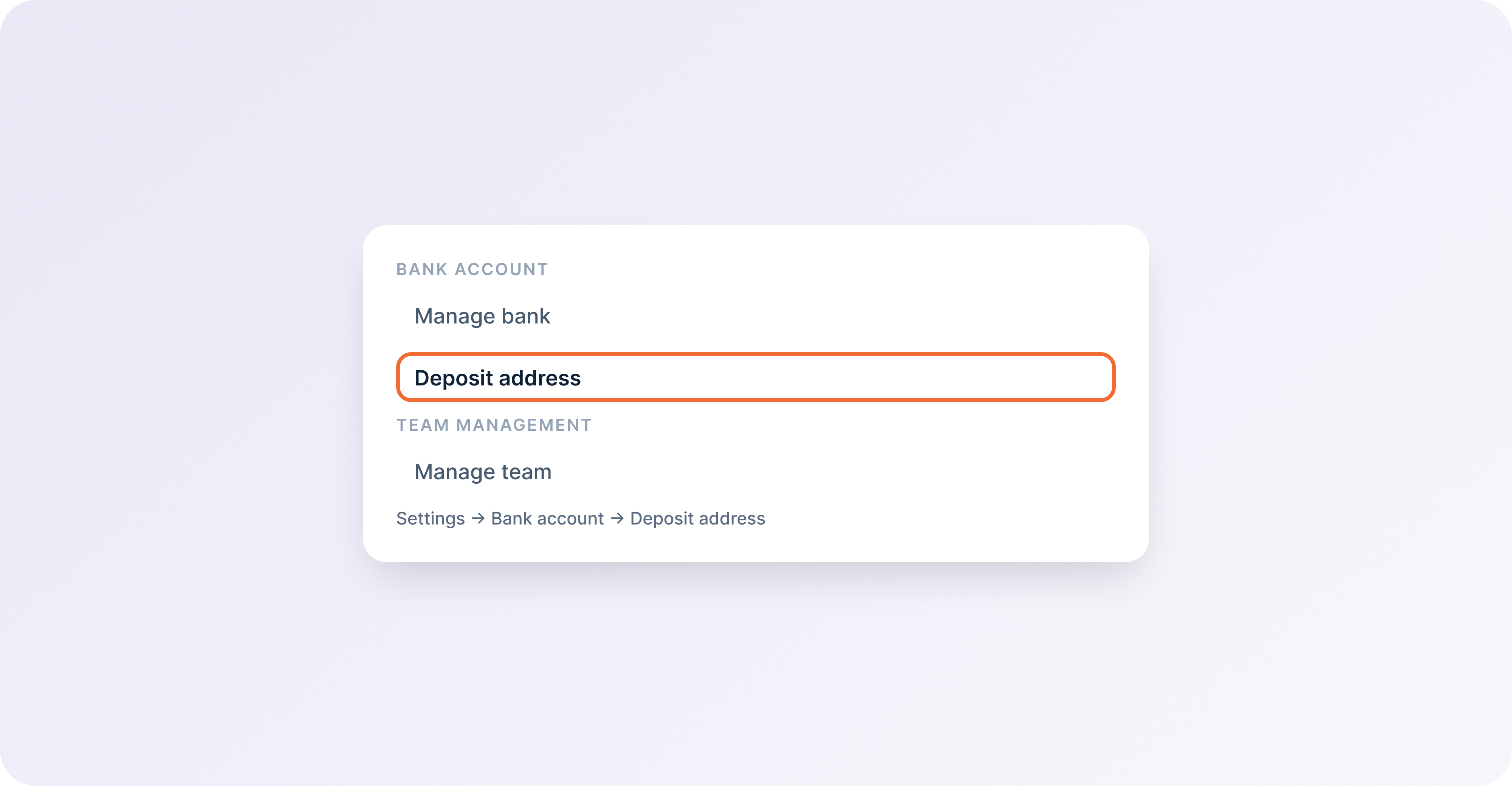 Deposit Address