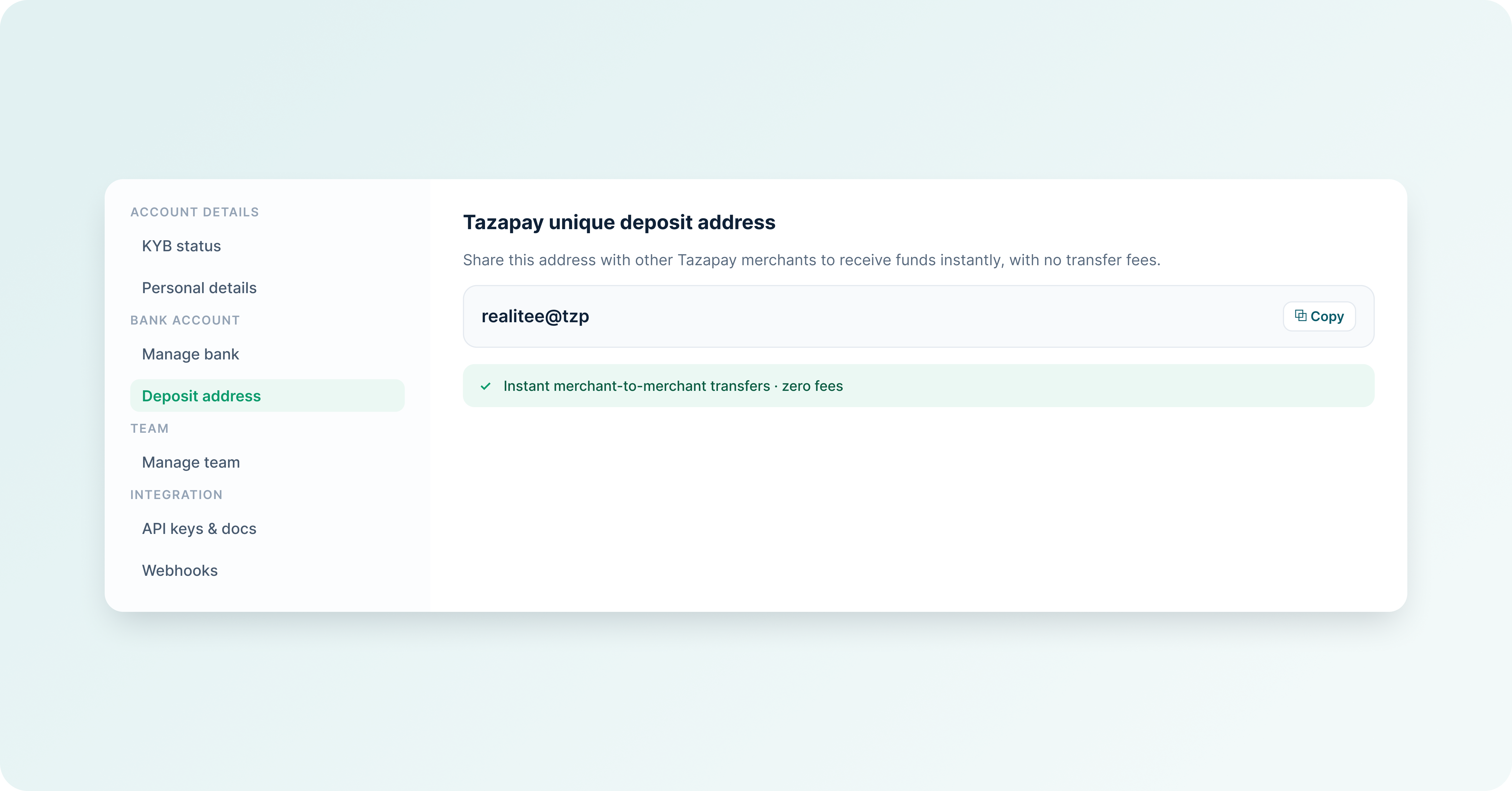 Viewing Deposit Address