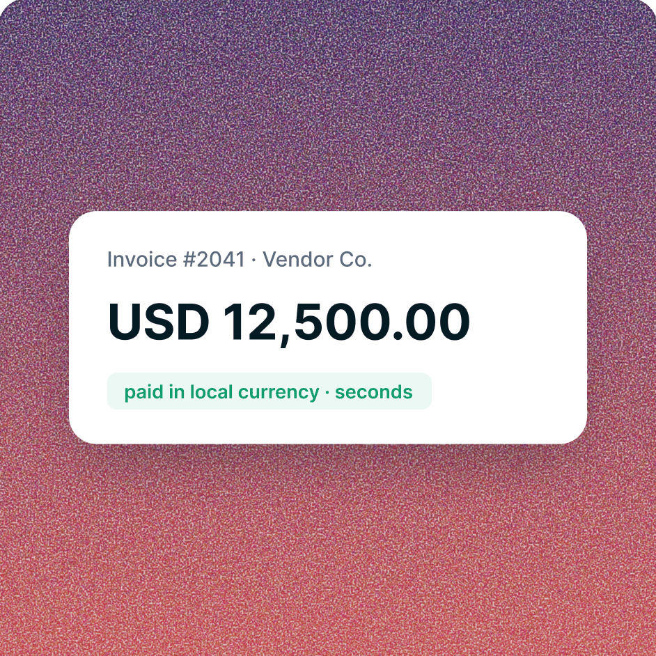 Supplier/vendor payments
