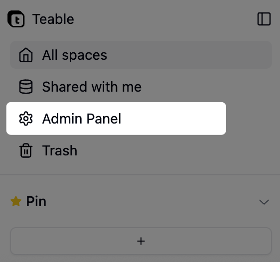Admin Panel entry