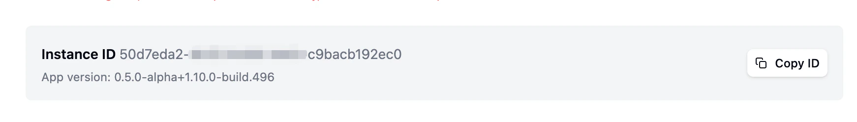Copy the Instance ID from the Self-hosted License page