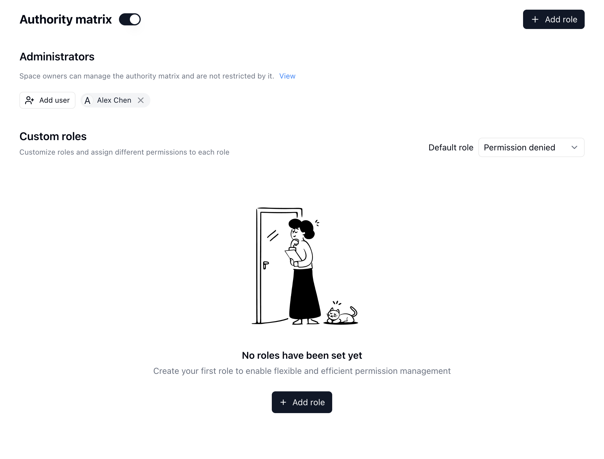 Habilitar la Matriz de Autoridad