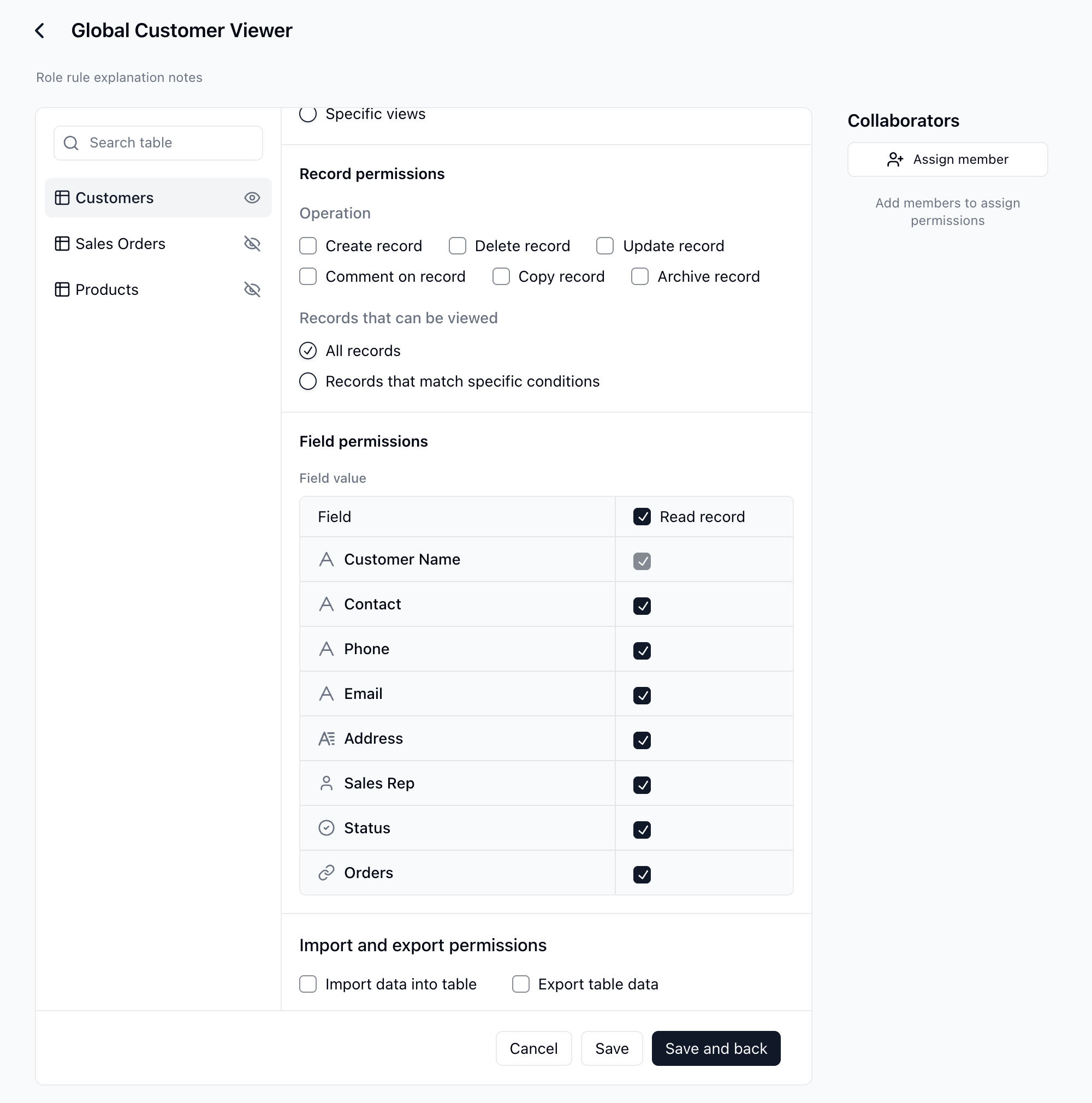 Configurar permisos de clientes de solo lectura para Lector global de clientes