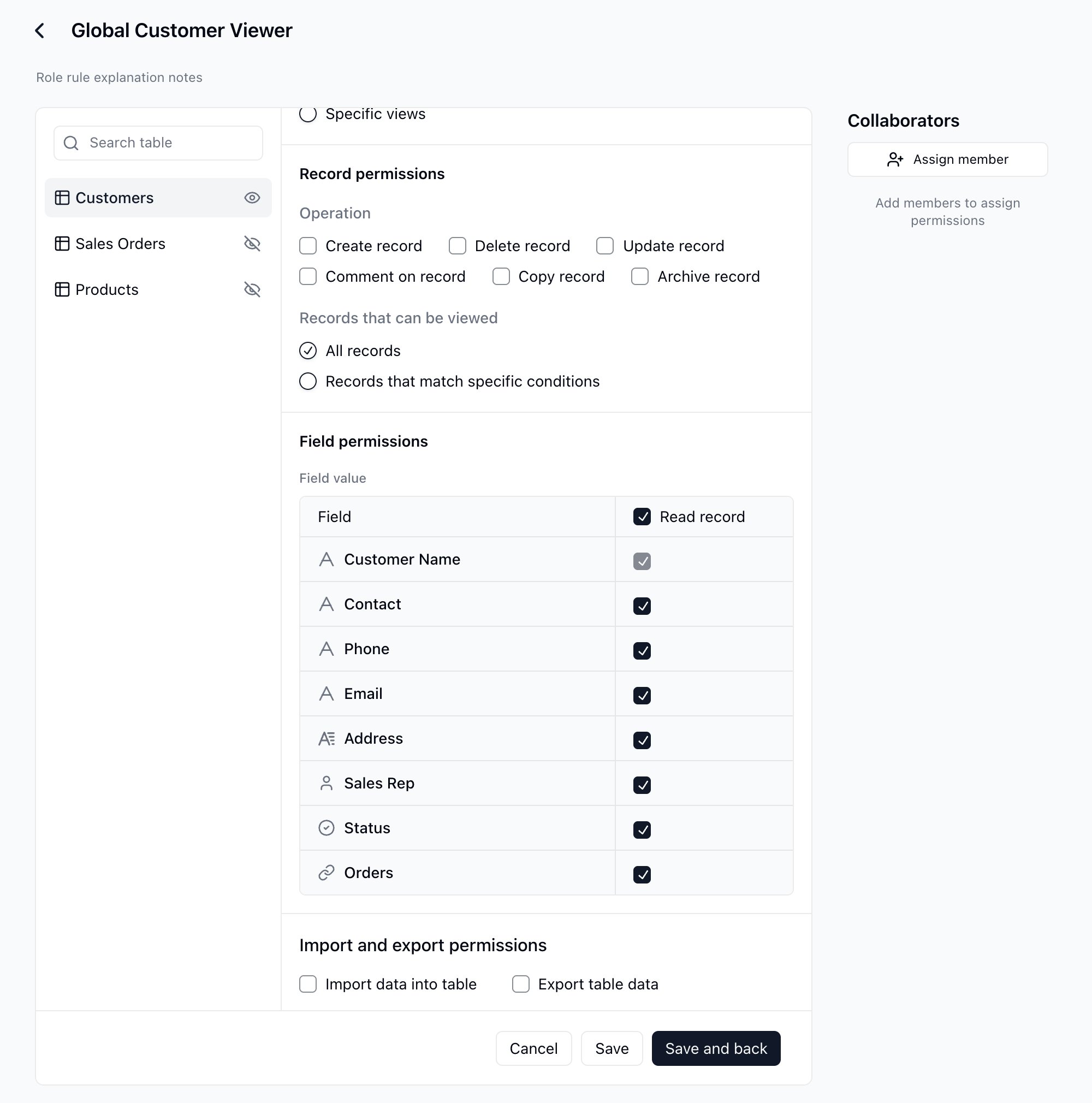 Configurar permisos de clientes de solo lectura para Lector global de clientes