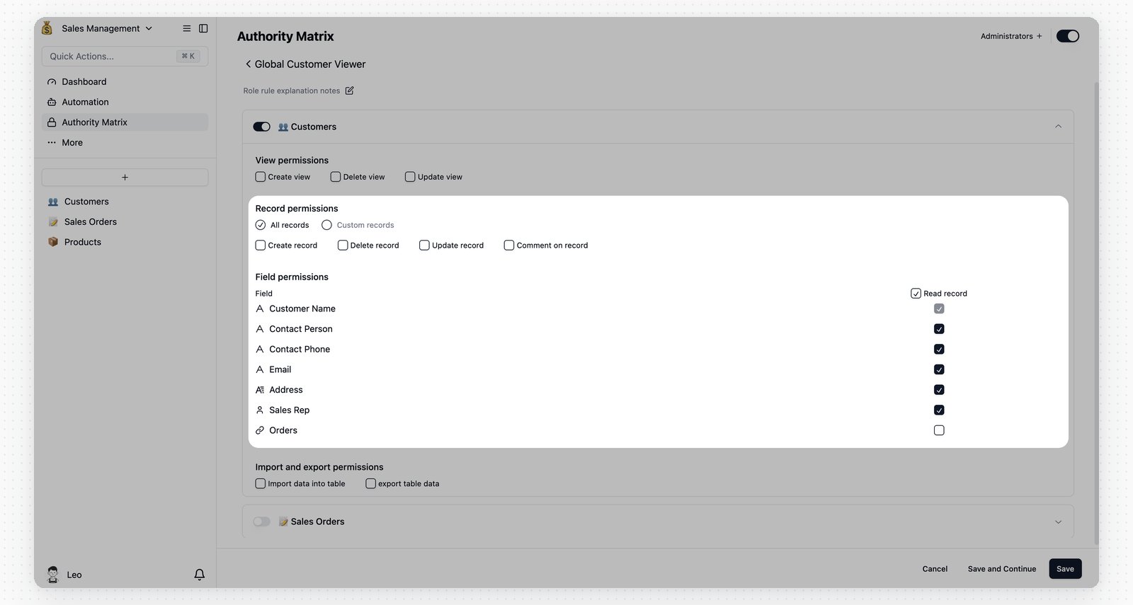 Configure read-only customer permissions for Global Customer Viewer