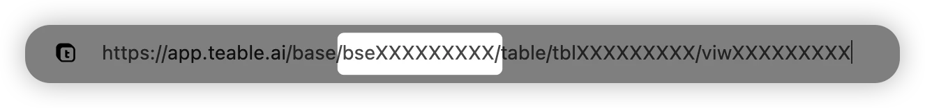URL 中的数据库 ID