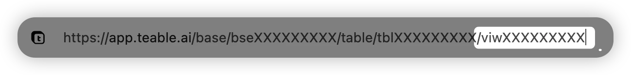 URL 中的视图 ID