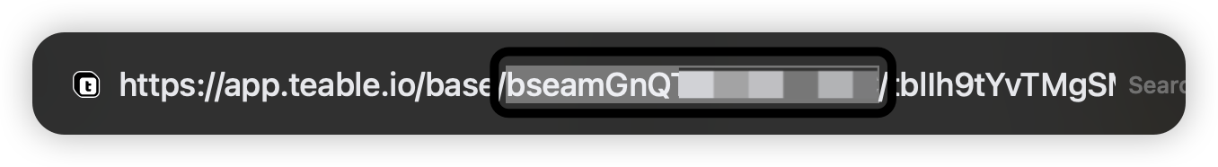 URL 中的数据库 ID