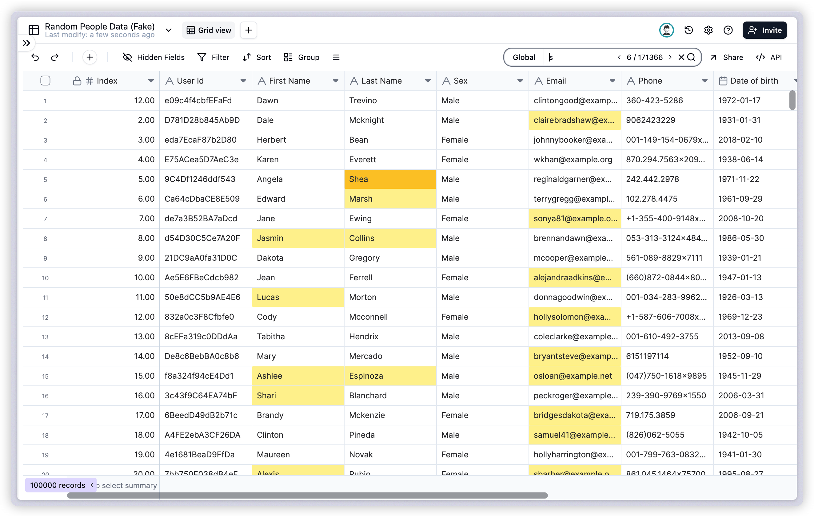 Global Search and Keyword Highlighting screenshot