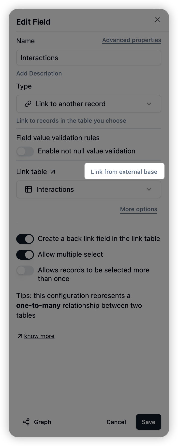 Cross-base Field Linking screenshot