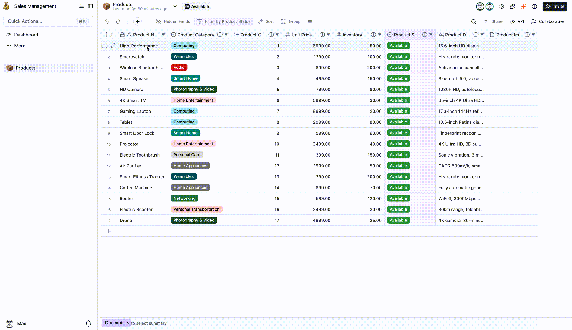 Preview of the Data Entry Clerk's view