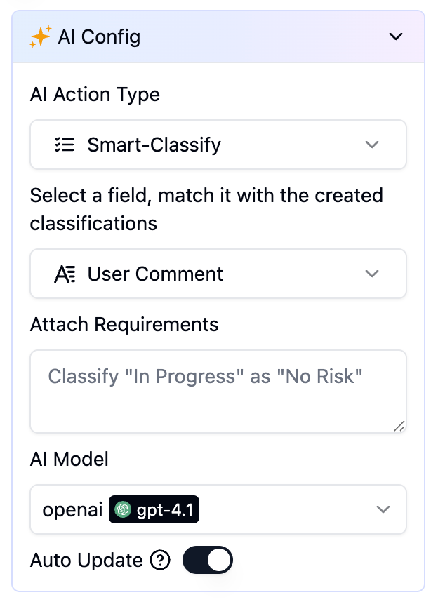 Configuration for Sentiment Analysis
