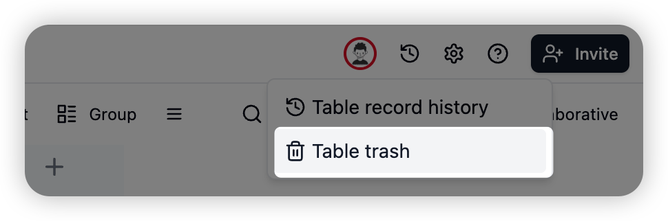 Table Trash screenshot