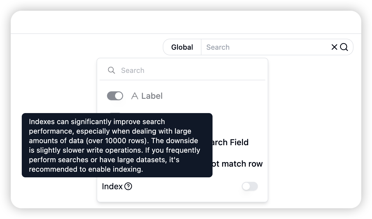 Search Index Optimization screenshot