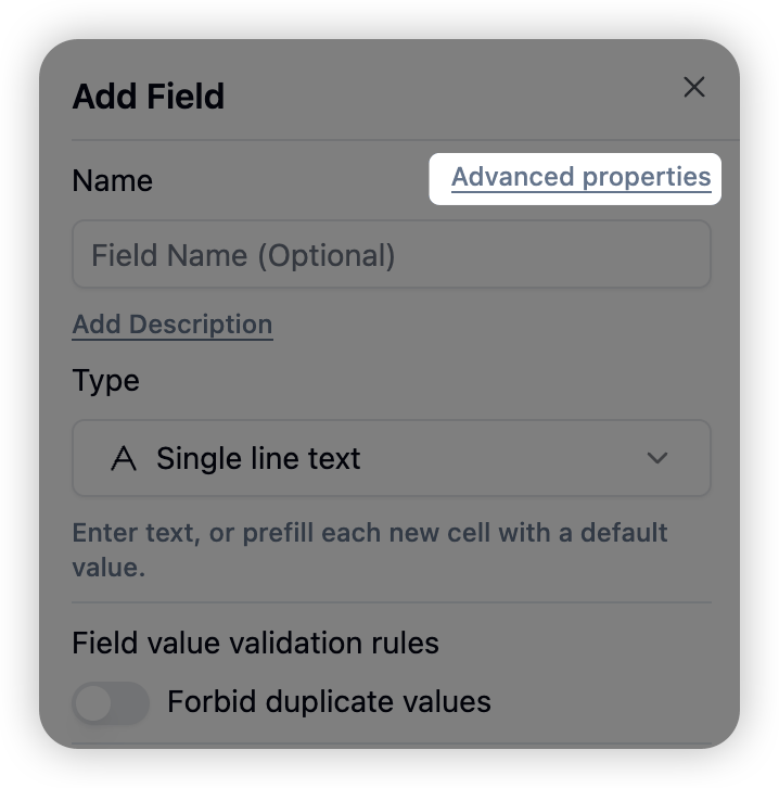 Custom Physical Field Names screenshot