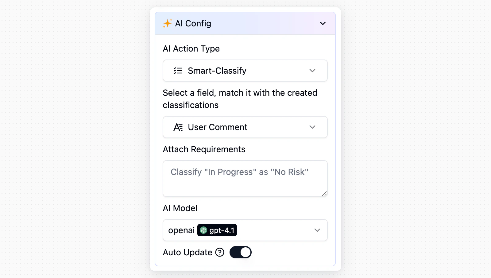 Configuration for Sentiment Analysis