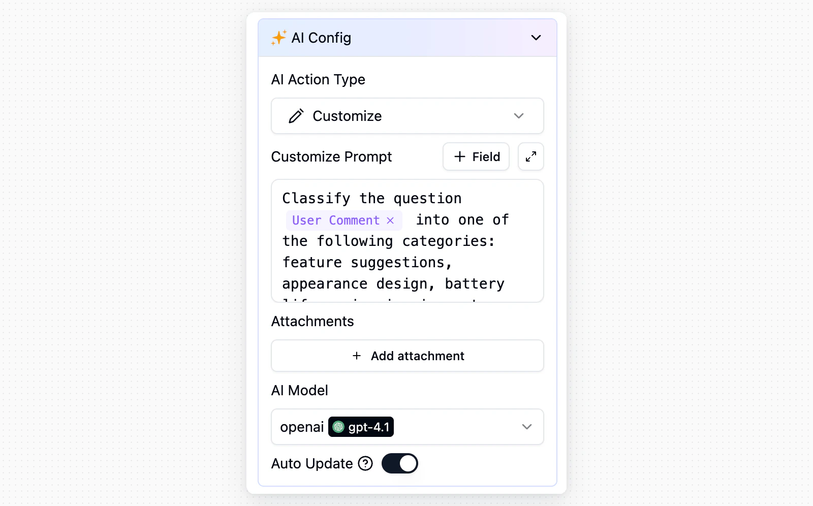 Configuration for Issue Categorization