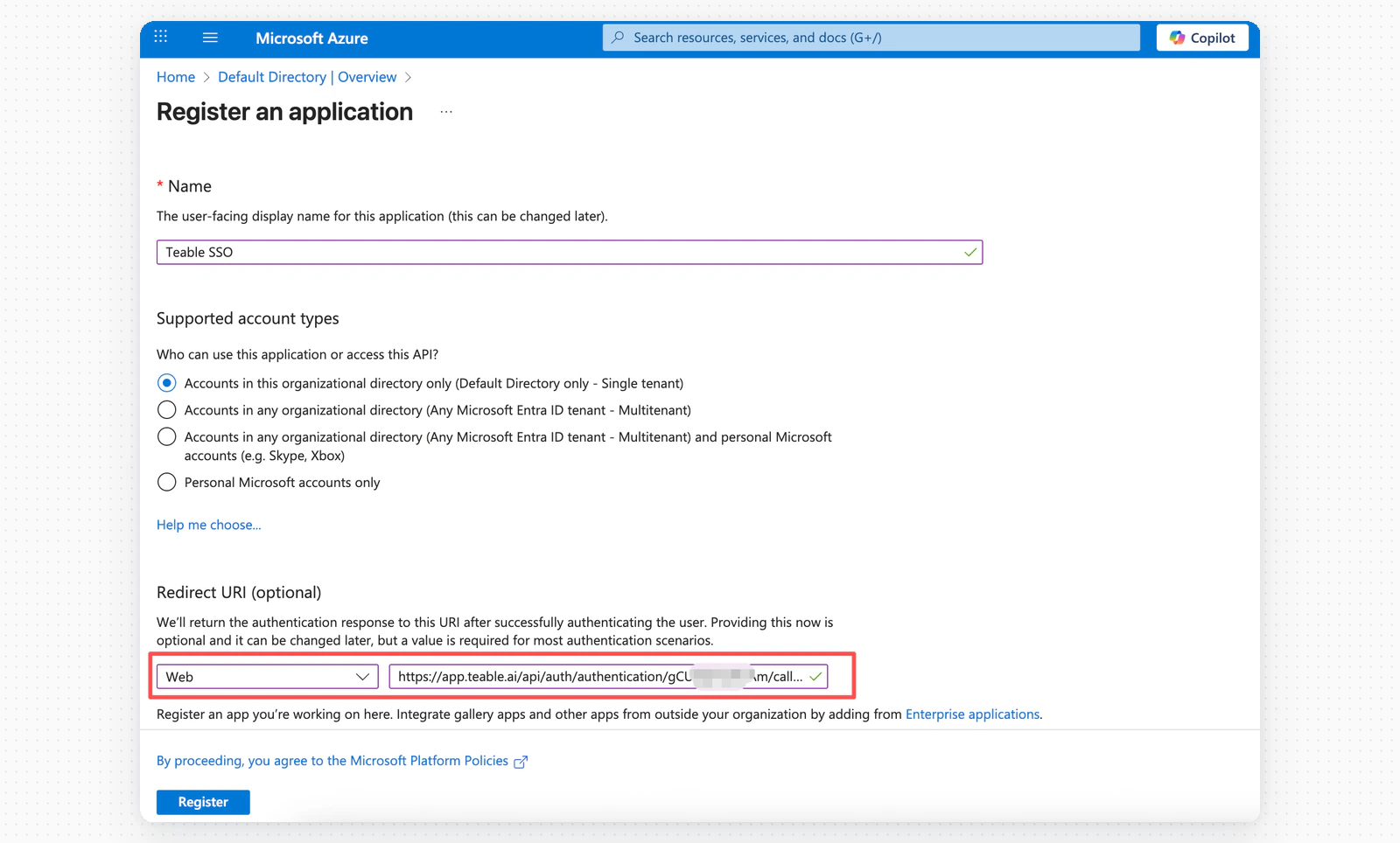 Azure Entra ID SSO 配置步骤 5