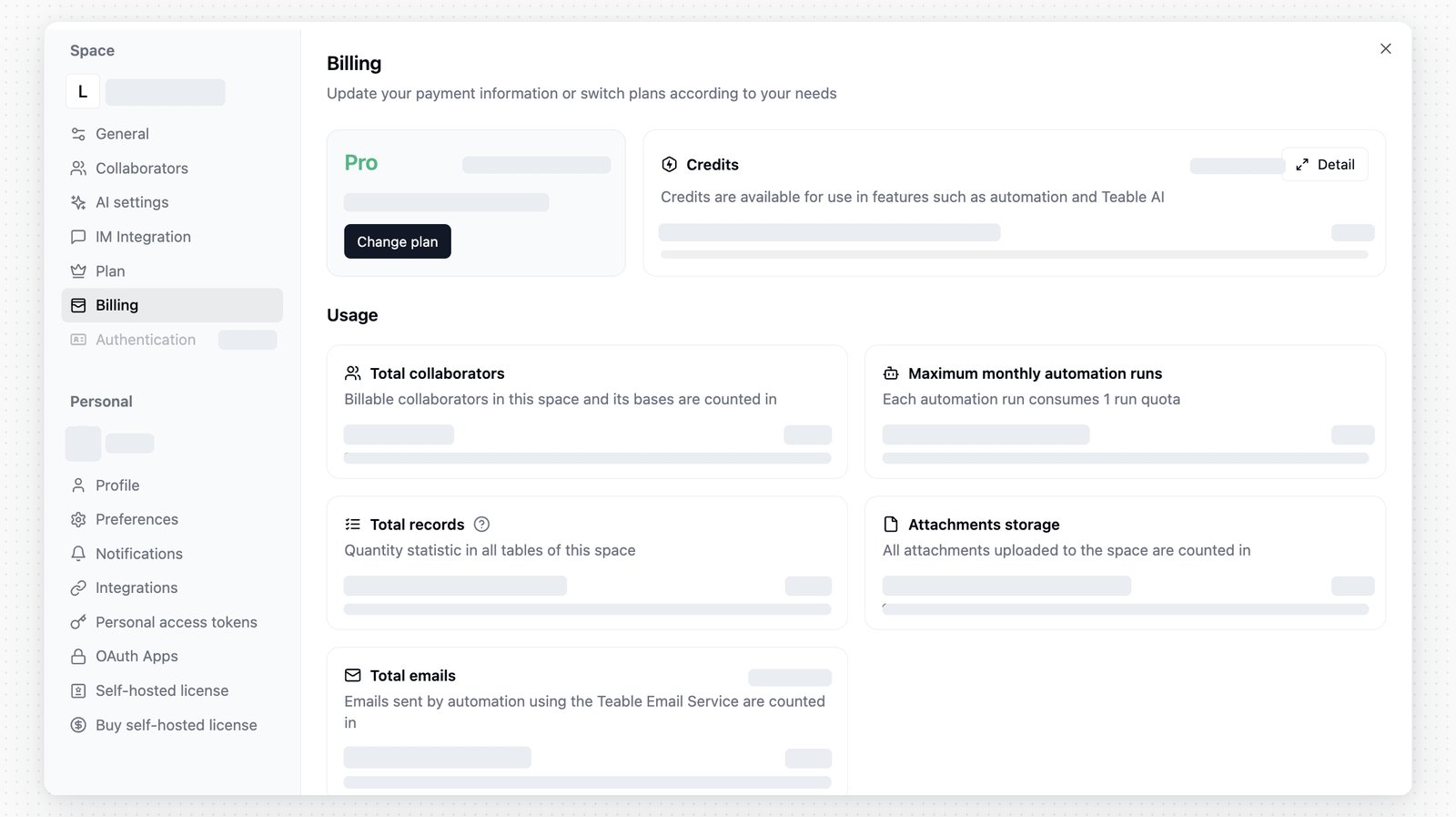 Billing settings overview