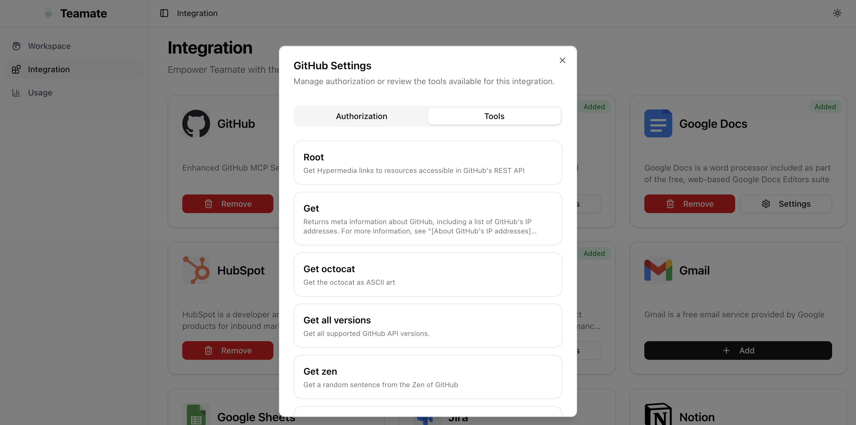 Add integration configuration