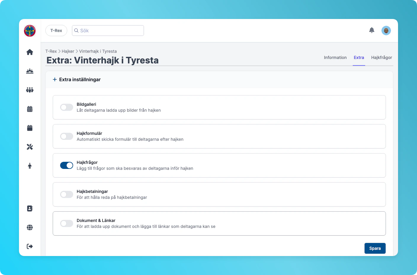 Extra-fliken med fem funktionsväxlare